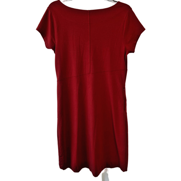 🌸🌸🌸 Royal Robbins Essential Dress Cowl Neck Stretch Orange Clay Size Medium - Picture 2 of 8